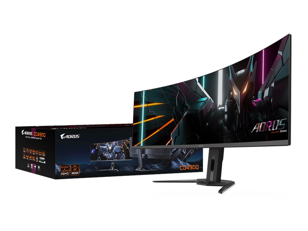 GIGABYTE AORUS CO49DQ 124,4cm 49Zoll DQHD TFT monitor 5120x1440 250cd/m2 2xHDMI 2.1 1xDP 1.4