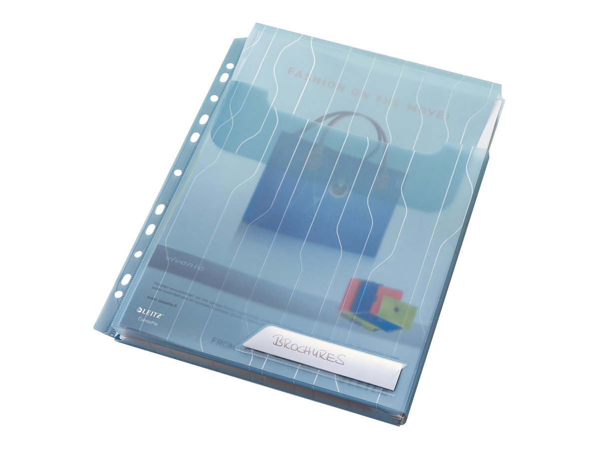 3 LEITZ Organisationshuellen CombiFile Maxi DIN A4 blau genarbt 0,20 mm