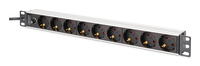 DIGITUS Steckdosenleiste 9-fach 19 Alu 2m Schwarz