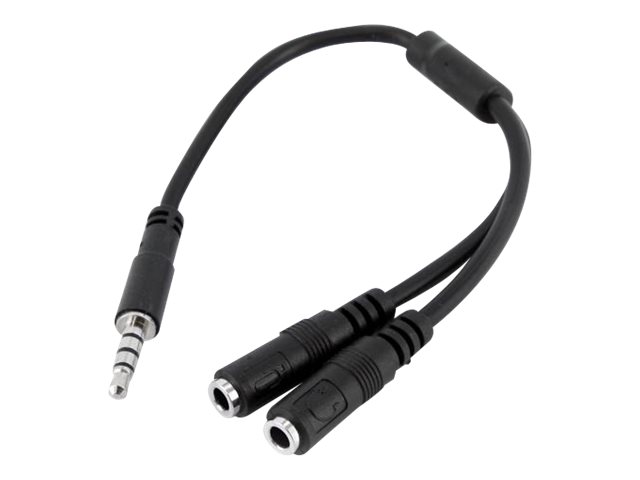 StarTech.com 3,5mm Klinke Audio Y-Kabel - 4 pol. auf 3 pol. Headset Adapter für Headsets mit Kopfhörer / Microphone Stecker - St/Bu - Headset-Splitter - 20 cm