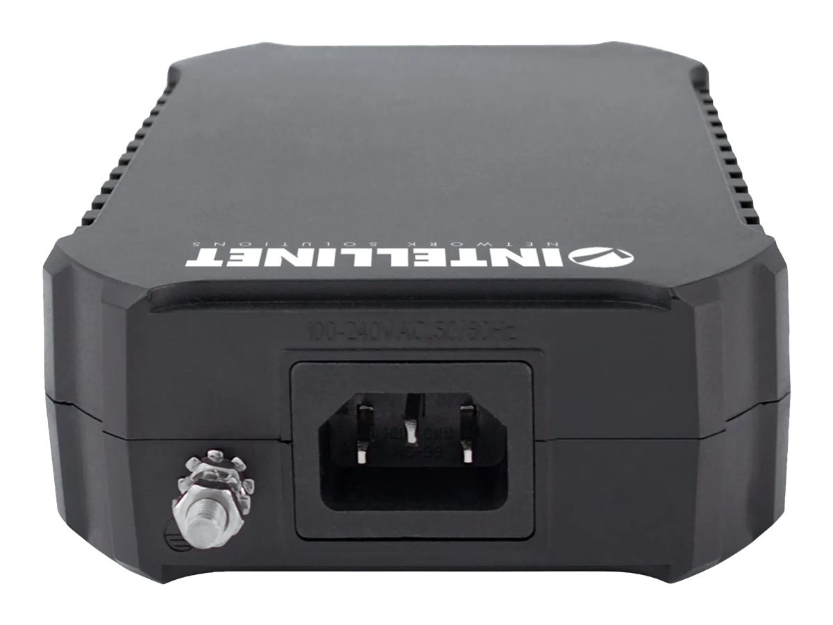 INTELLINET Gigabit Ultra PoE-Injektor 1 x 95 Watt-Port IEEE 802.3bt und IEEE 802.3at/af-konform Kunststoffgehaeuse