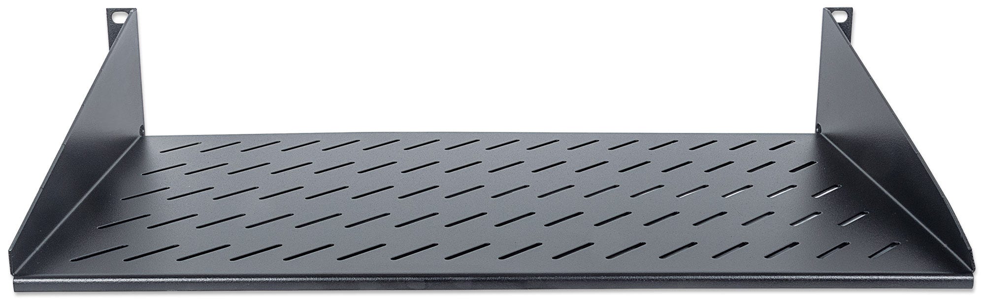 INTELLINET 48,3 cm 19Zoll Fachboden zur Frontmontage 2 HE Montage an den beiden vorderen Profilschienen 250 mm Tiefe schwarz