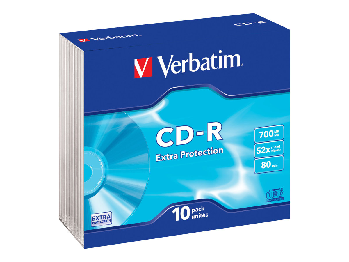 CD-R  Verbatim 700MB  10pcs Pack 52x SlimCase