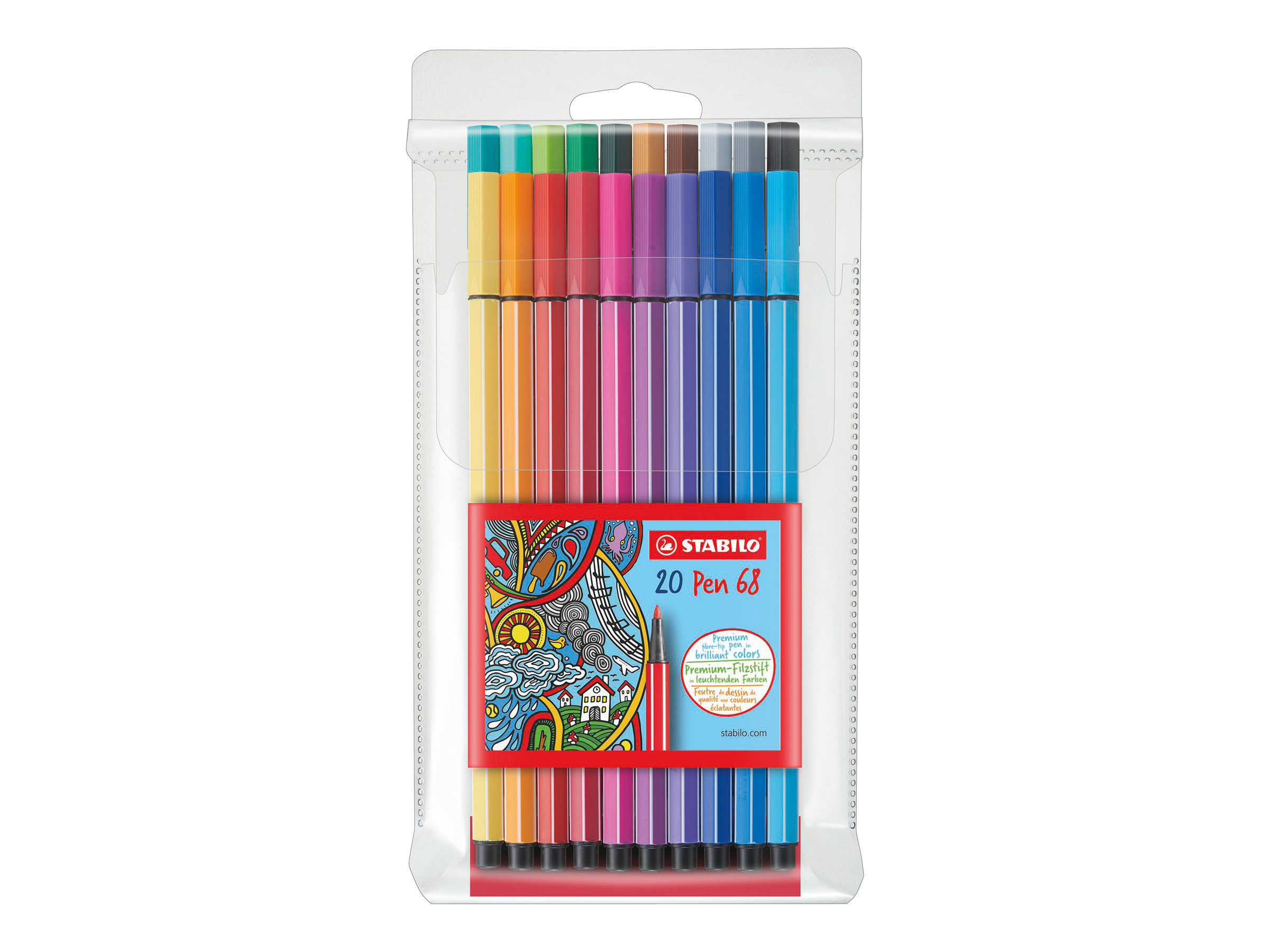 STABILO Pen 68 Filzstifte farbsortiert, 20 St. STABILO Pen 68 Filzstifte farbsortiert, 20 St.