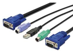 DIGITUS KVM Kabel PS2 fuer KVM Konsolen 1,8m