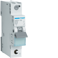 Hager Leitungsschutzschalter MBS116 1polig B16A 6kA QC 1M Hager Leitungsschutzschalter MBS116 1polig B16A 6kA QC 1M
