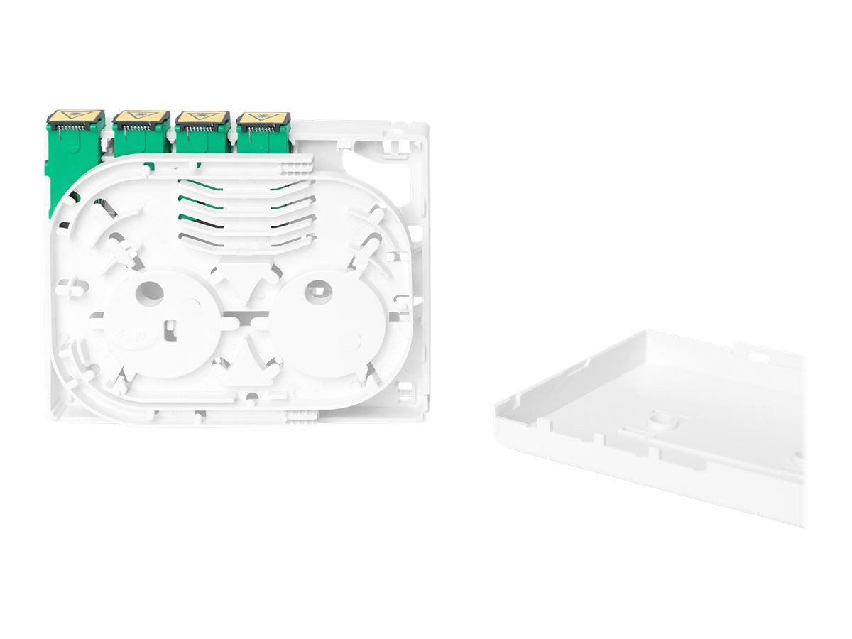 DIGITUS DN931094 FTTH enclosure with 4x SC APC SX adapter surface and DINrail mount