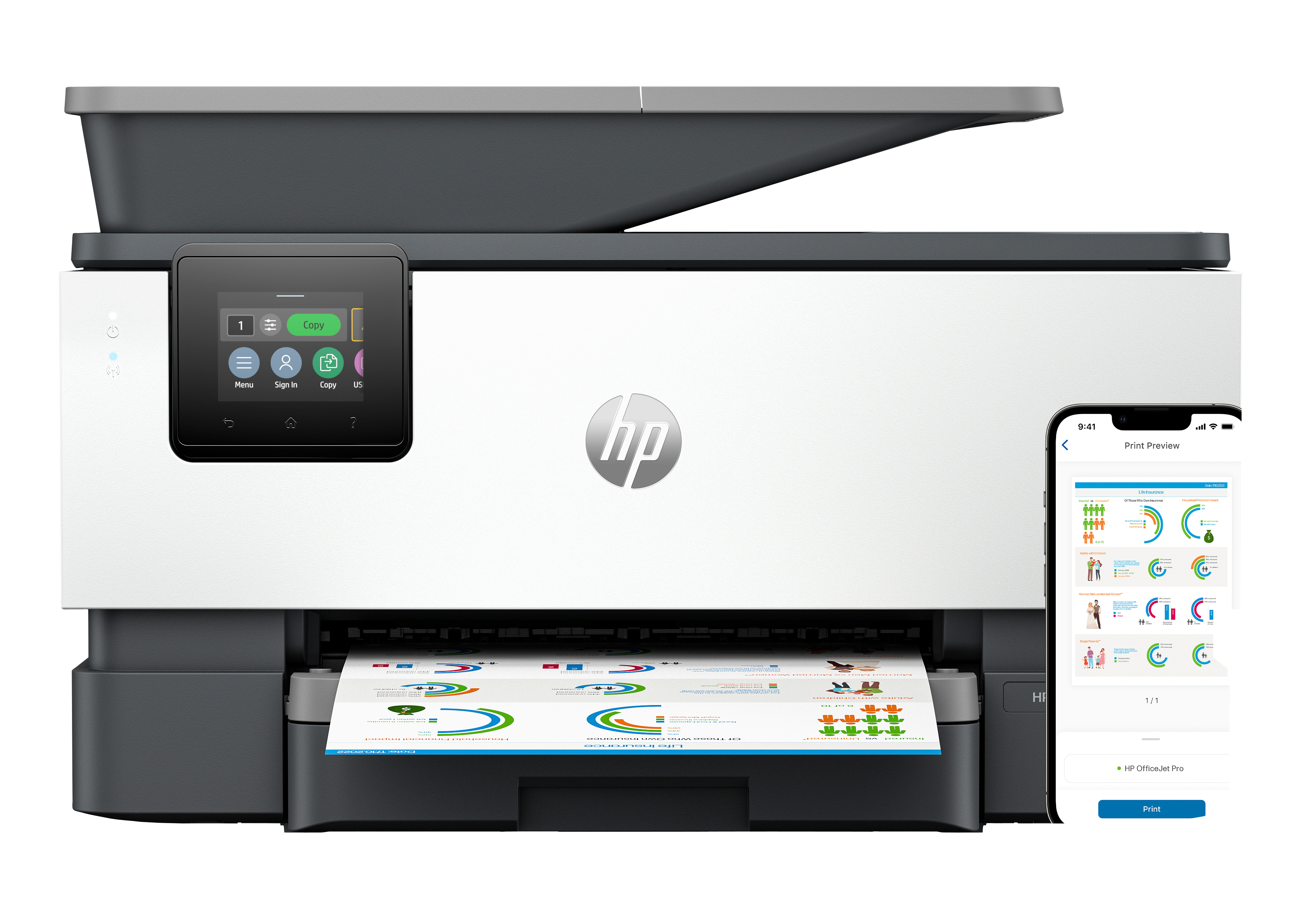 HP OfficeJet Pro 9120b AllinOne 4 in 1 TintenstrahlMultifunktionsdrucker grau