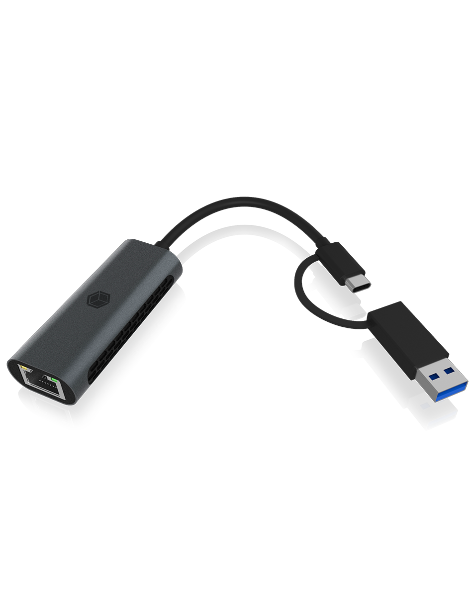 Adapter IcyBox USB32 Gen1 TypeA, TypeC 25GB Ethernet LAN retail