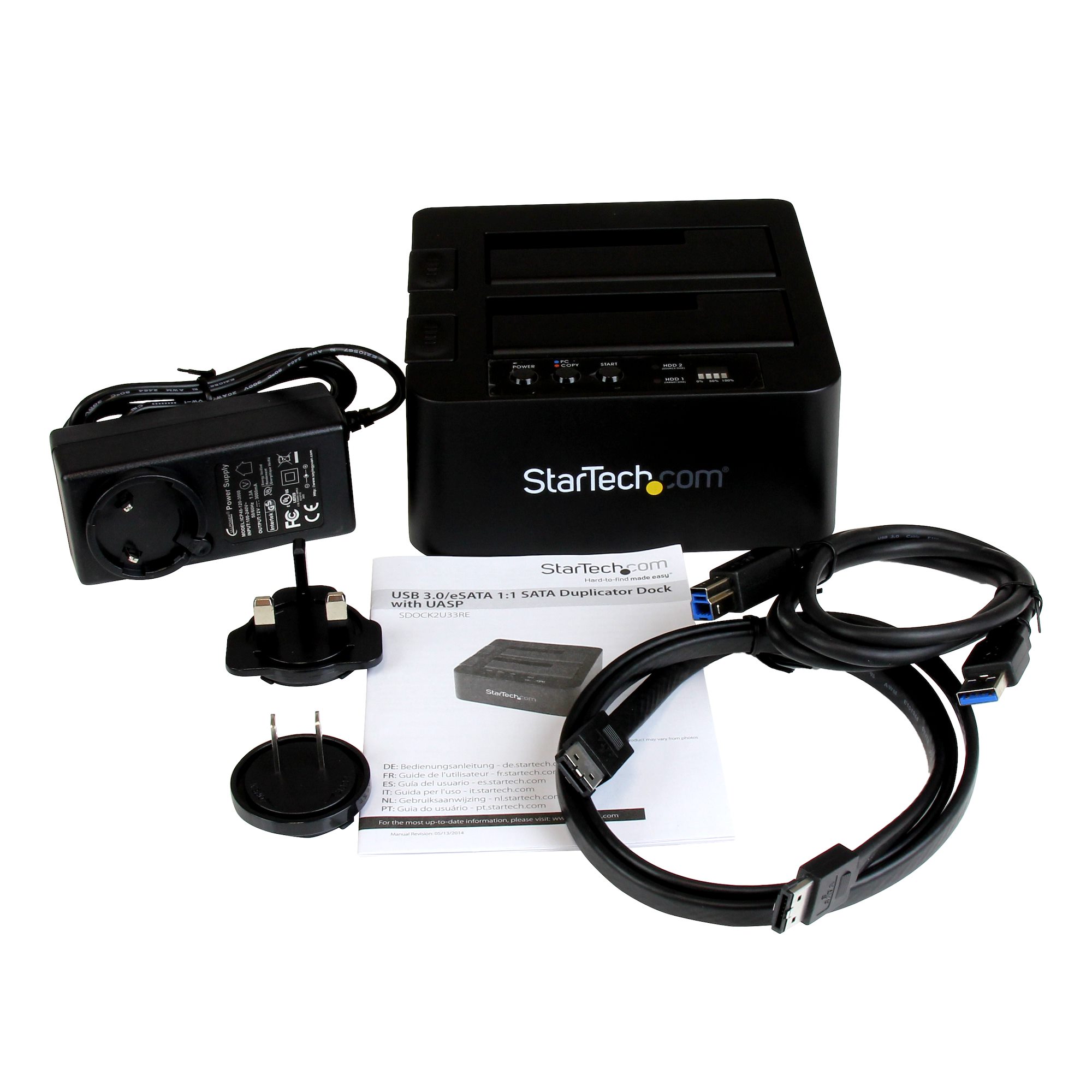 STARTECHCOM USB 30eSATA auf 6,358,89cm 2,53,5Zoll Festplatten Duplizierer Dock Kopierstation mit SATA 6Gbs fuer HDD SSD