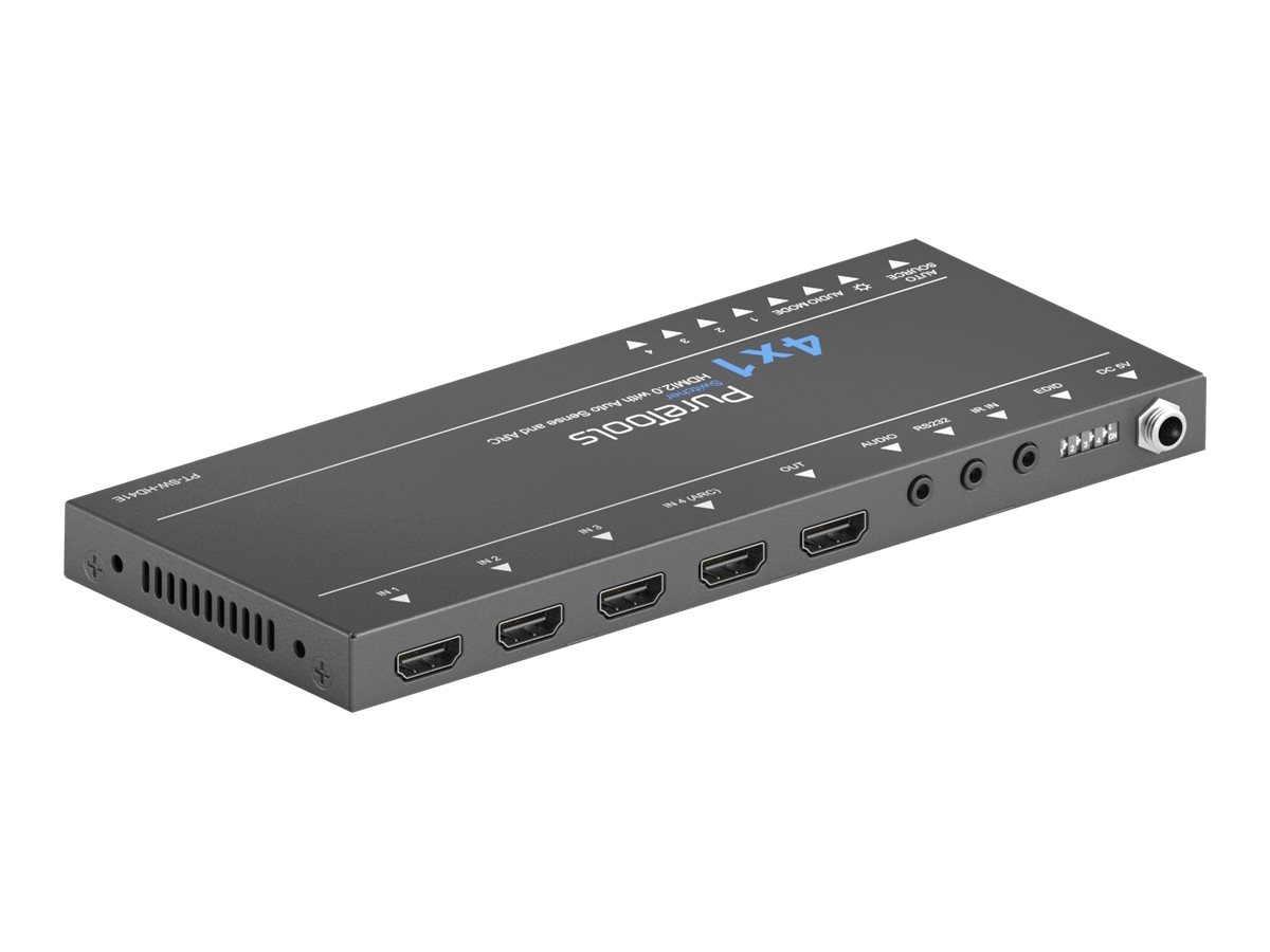 PureLink PureTools - 4x1 HDMI Switcher 4K (60Hz 4:4:4), Audio-De-Embedding, AR