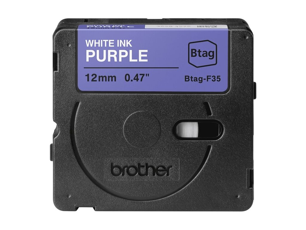 BROTHER 12MM White on Purple BTAGF35 Ribbon