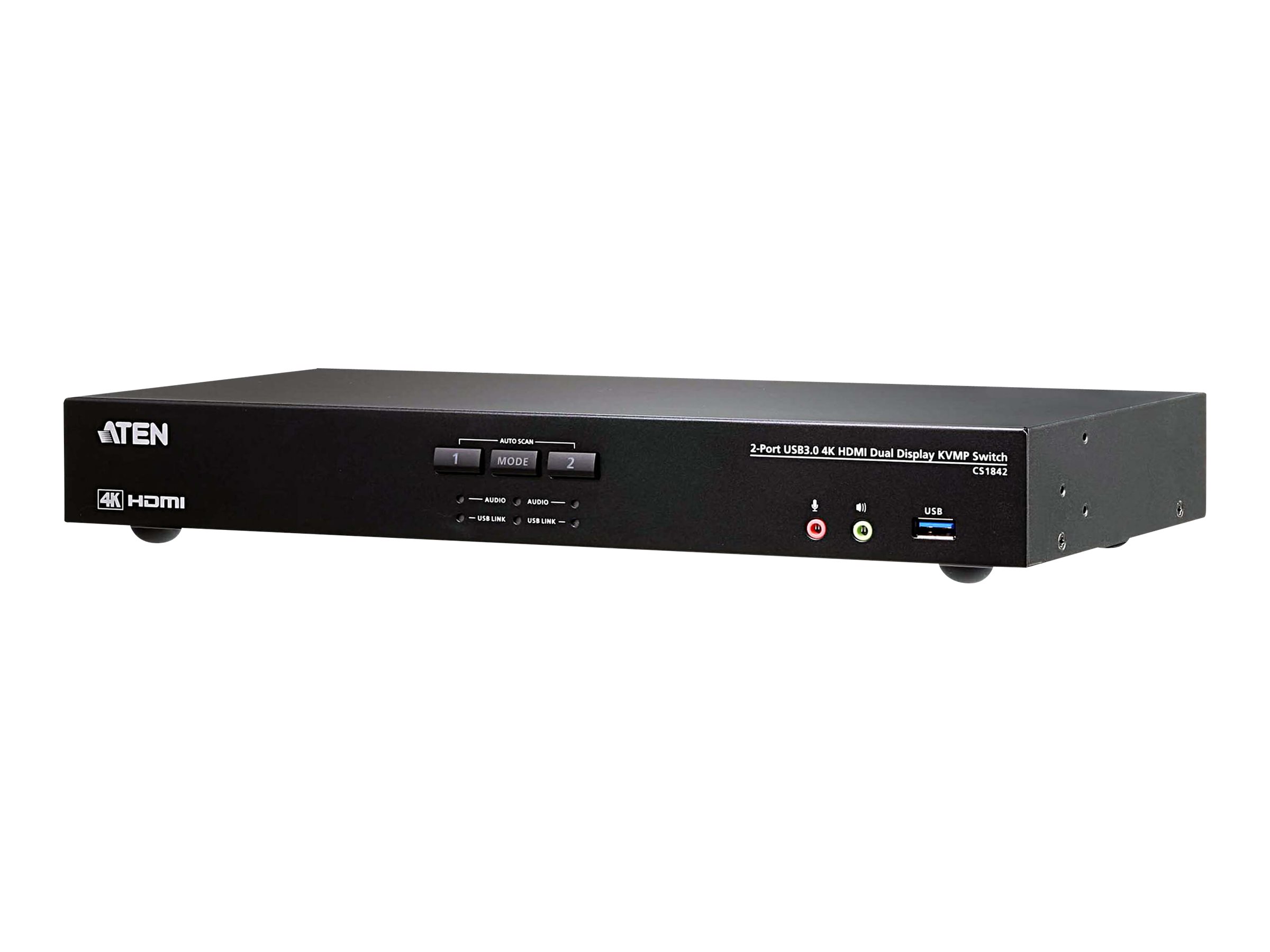 ATEN CS1842 2-Port USB 3.0 4K HDMI Dual Display KVMP Switch - KVM-/Audio-/USB-Switch - 2 Anschlüsse