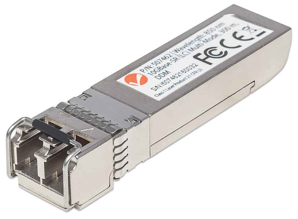 INTELLINET Gigabit SFP MiniGBIC Transceiver 10GBaseSR LC MultiMode Port Reichweite bis zu 300m Wellenlaenge 850nm
