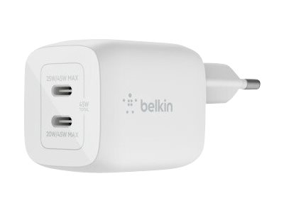 45W Dual USB-C GaN Ladegerät Power Deliver, PPS, white