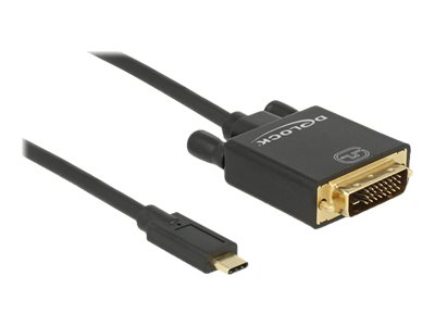 Delock Kabel USB Type-C Stecker > DVI 24+1 Stecker DP-Alt Mode 4K 30 Hz 2 m sch Delock Kabel USB Type-C Stecker > DVI 24+1 Stecker DP-Alt Mode 4K 30 Hz 2 m sch