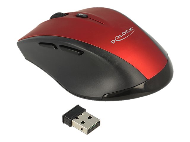 Delock Maus ergonomisch optisch 5-Tasten 2,4 GHz wireless