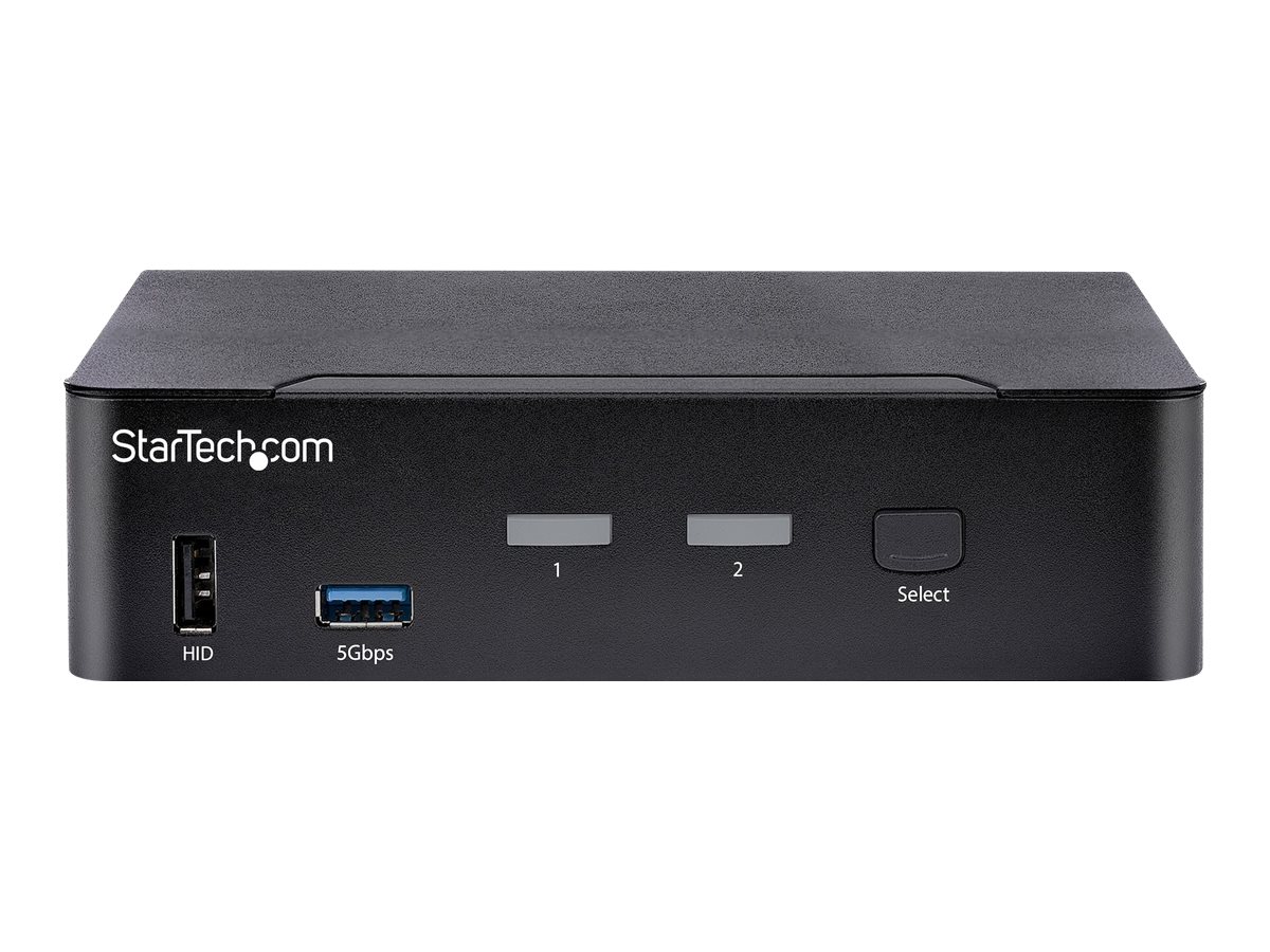 STARTECHCOM 2 Port USB C KVM Switch KVM Umschalter mit 4K 60Hz DisplayPort Thunderbolt 34 und USB C DP Alt Mode Audio USB A Hub