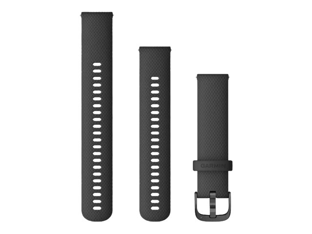 Garmin Ersatzarmband 20mm Silikon SchwarzMetallteilen