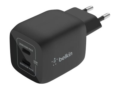 45W Dual USB-C GaN Ladegerät Power Deliver, PPS, blk