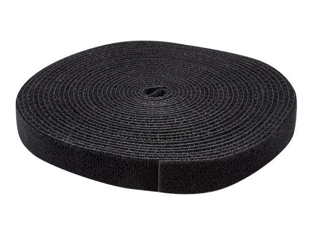 STARTECHCOM HookandLoop Cable Management Tie 25 ft Roll Black CuttoSize Cable Wrap Straps