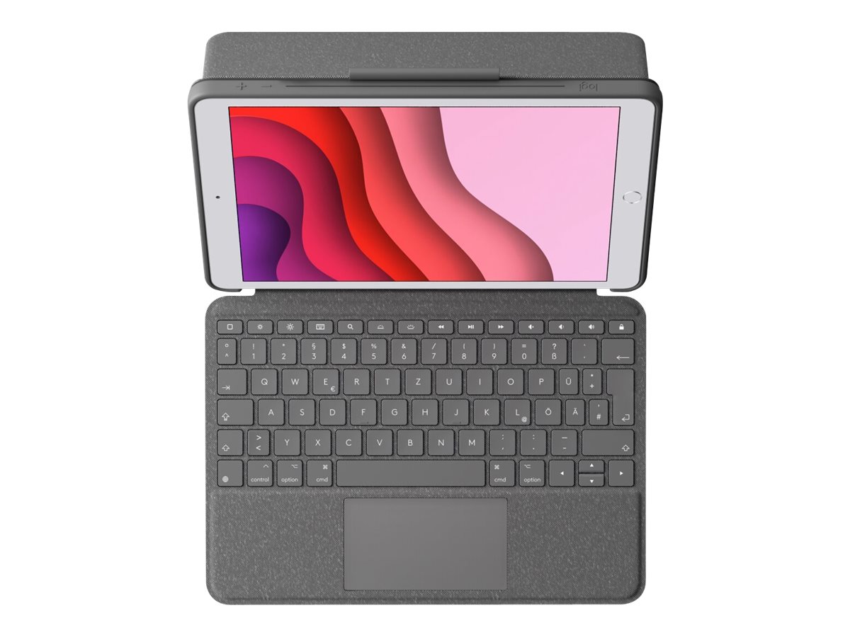 Logitech Combo Touch Tastatur-Case fuer iPad 7.Gen, 8.Gen, 9.Gen - grafit