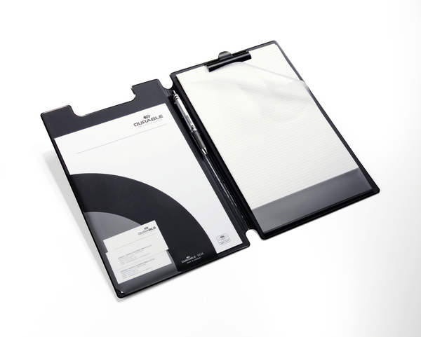 DURABLE Klemmbrettmappe Spezial-Blockmappe DIN A4+ 233201 DIN A4 schwarz Karton
