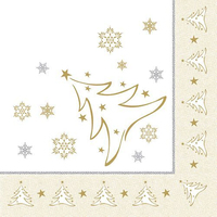 PAPSTAR Servietten X-Mas Elegance Weihnachtsbaum, gold 50 St.