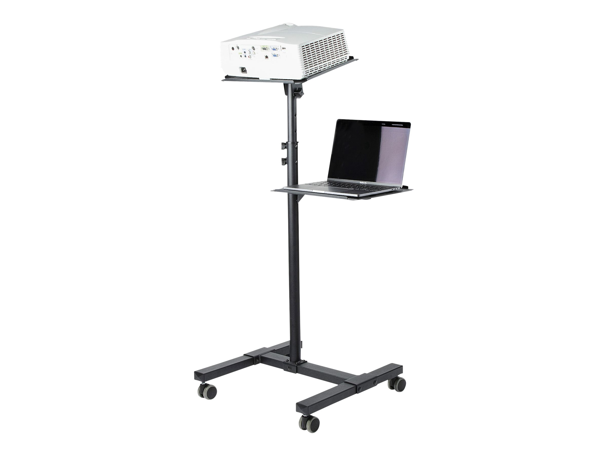 STARTECH.COM Mobile Projektor und Laptopstaender - 2 Regale fuer jeweils 10 kg - hoehenverstellbar mit feststellbaren Raedern