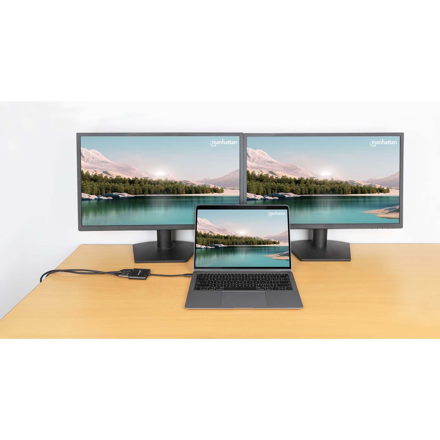 Manhattan USB-C PD Dual-HDMI Adapter 4K 60Hz
