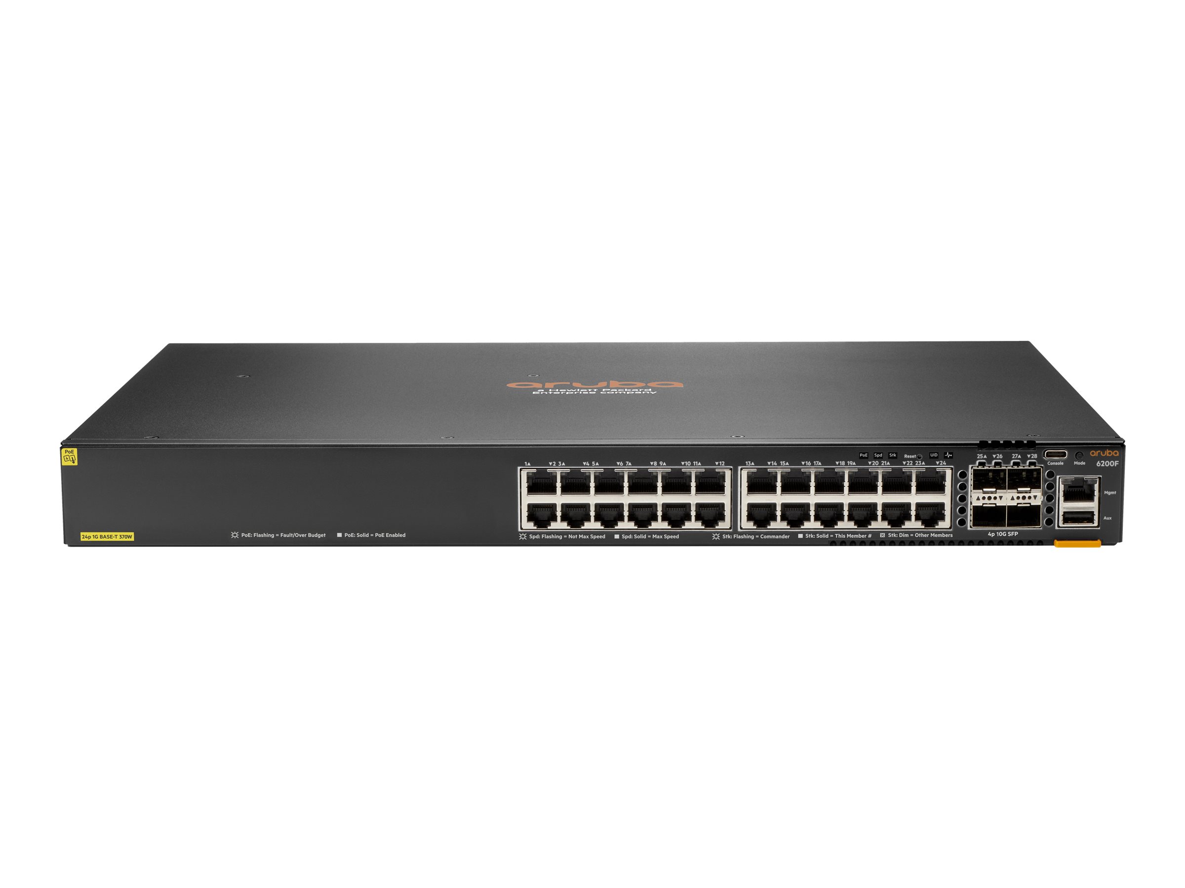 HPE Aruba Networking CX 6200F 24G Class-4 PoE 4SFP+ 370W Switch (EN)
