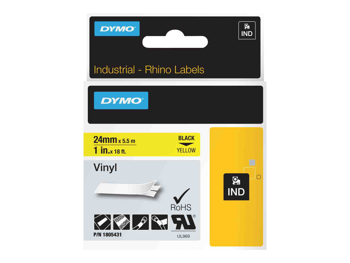 1805431 DYMO IND 24mm SCHWARZ-GELB 1805431 DYMO IND 24mm SCHWARZ-GELB