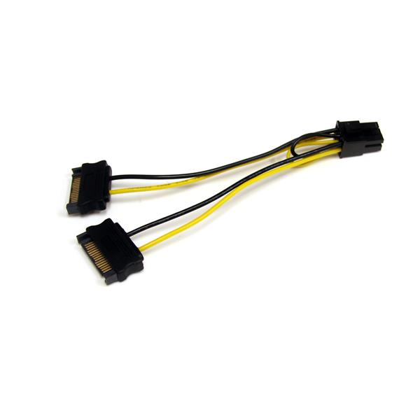 STARTECHCOM 6in SATA Power to 6 Pin PCI Express Video Card Power Cable Adapter