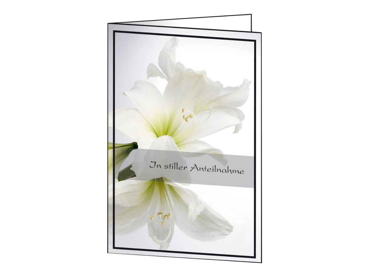 10 SIGEL Trauerkarten weiÃe Amaryllis DIN A6