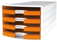 HAN Schubladenbox IMPULS orange 1013-51, DIN C4 mit 4 Schubladen HAN Schubladenbox IMPULS orange 1013-51, DIN C4 mit 4 Schubladen