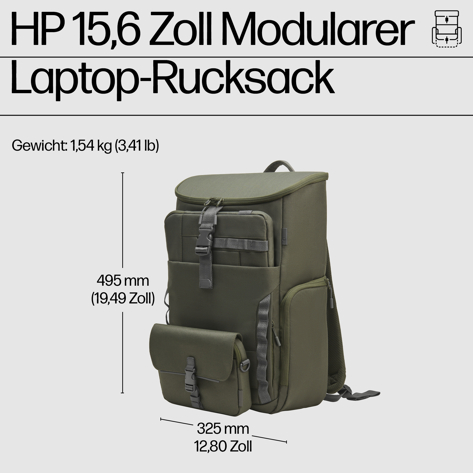 HP 39,62cm 15,6Zoll Modular Laptop Backpack P