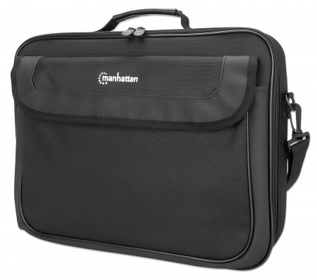 MANHATTAN Cambridge Clamshell Notebooktasche 39,6cm 15,6Zoll Staufächer an Front und Rückseite und Innen Schultergurt Tragegriff