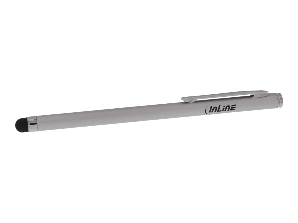 INLINE Stylus Stift fuer Touchscreens von Smartphone und Tablet silber