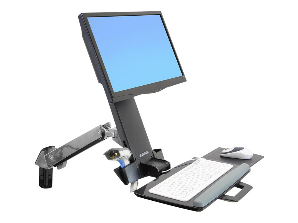 ERGOTRON StyleView Sit-Stand Combo Arm mit Ablageflaeche Wandmontage LCD bis 61cm 24Zoll bis 13,2kg. Anhebung bis 64cm ERGOTRON StyleView Sit-Stand Combo Arm mit Ablageflaeche Wandmontage LCD bis 61cm 24Zoll bis 13,2kg. Anhebung bis 64cm