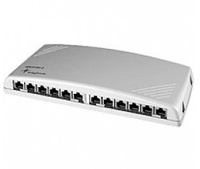 TGTmini Verteiler lichtgrau 12xRJ45 Cat.6A ISOmPD12-HS geschirmt