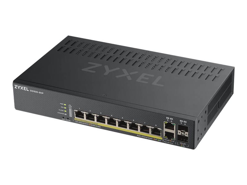 ZYXEL GS1920-8HPv2 10 Port Smart Managed Switch 8x Gigabit Copper and 2x Gigabit dual pers ZYXEL GS1920-8HPv2 10 Port Smart Managed Switch 8x Gigabit Copper and 2x Gigabit dual pers