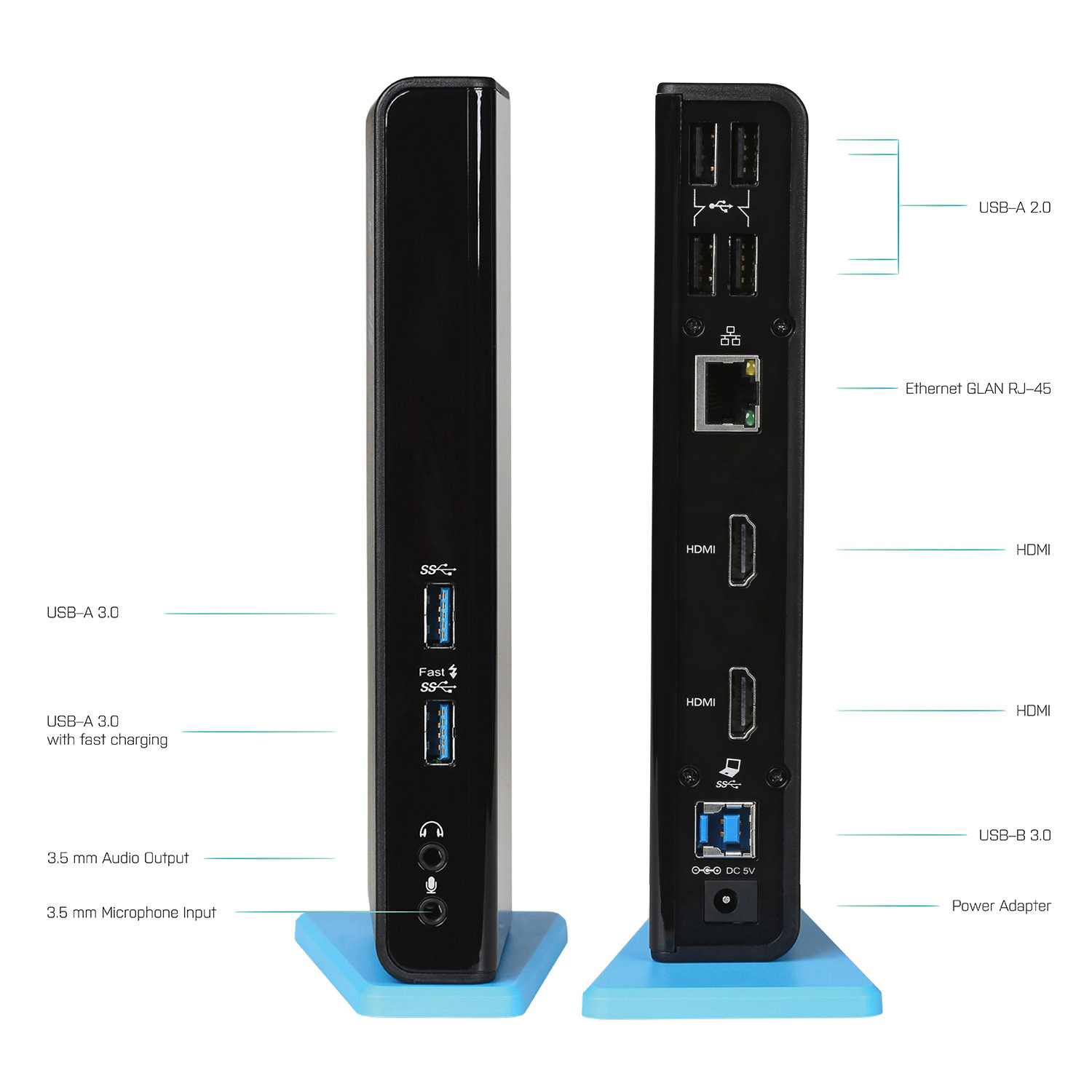 ITEC USB 30USBC Dual HDMI Docking Station 2x HDMI 1x GLAN 2x USB 30 4x USB 20 1x Audio 1x Mic USB 30 Kabel mit USBC adapter