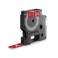 DYMO Schriftband D1 1978366, 12 mm weiÃ auf rot