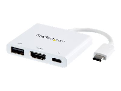 STARTECHCOM USBC auf HDMI Adapter Weiss 4K 30Hz Thunderbolt 3 kompatibel mit Power Delivery USB PD USB C Dongle