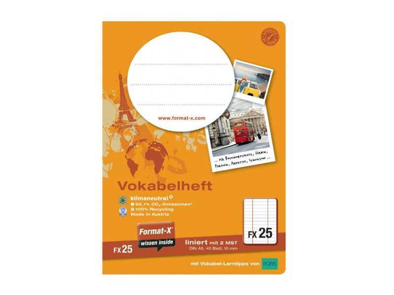 Ursus Vokabelheft OE Recycling Lineatur 26 liniert DIN A5 ohne Rand, 40 Blatt Ursus Vokabelheft OE Recycling Lineatur 26 liniert DIN A5 ohne Rand, 40 Blatt