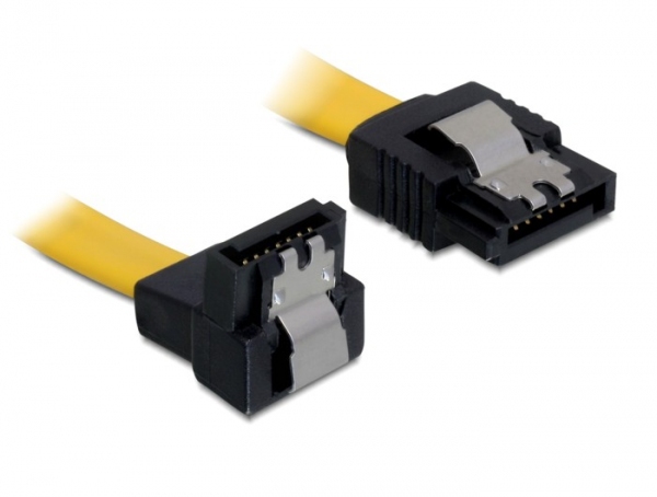 Delock Kabel SATA 6 Gb/s unten gewinkelt 70cm gelb