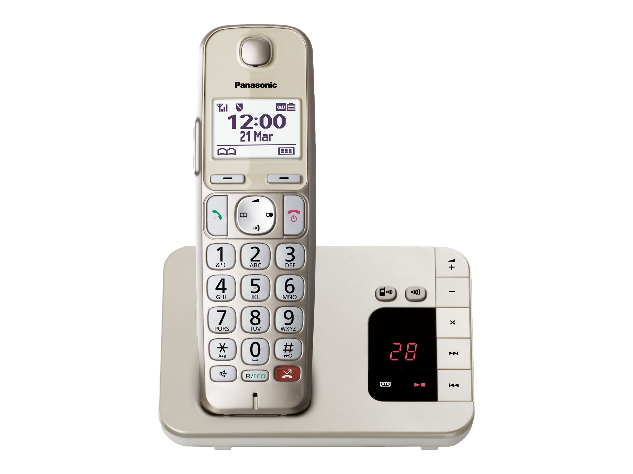 Panasonic KX-TGE260GN Schnurloses Telefon mit Anrufbeantworter champagner