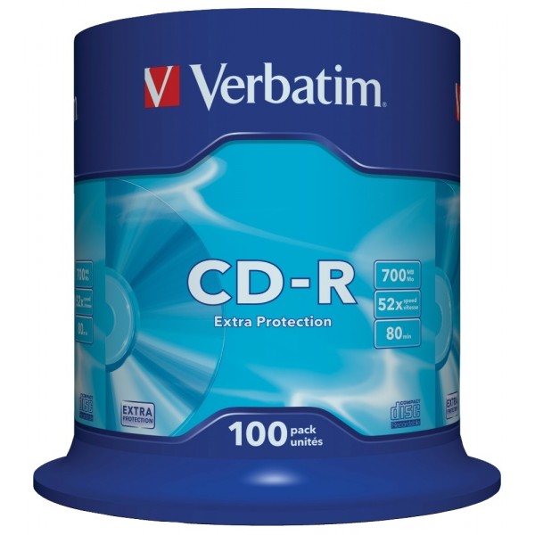 CD-R  Verbatim 700MB 100pcs Pack 52x Spindel retail