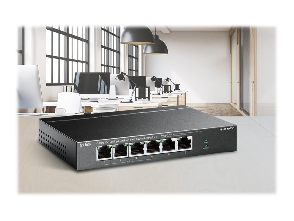TL-SF1006P 6-Port 10/100Mbps (4x PoE+) Switch