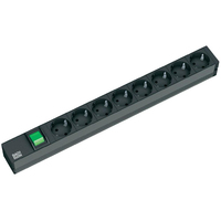 Bachmann 19"-Steckdosenleiste ALU 1HE, 8-fach 35°, schwarz, 2,0m, mit Schalter Bachmann 19"-Steckdosenleiste ALU 1HE, 8-fach 35°, schwarz, 2,0m, mit Schalter
